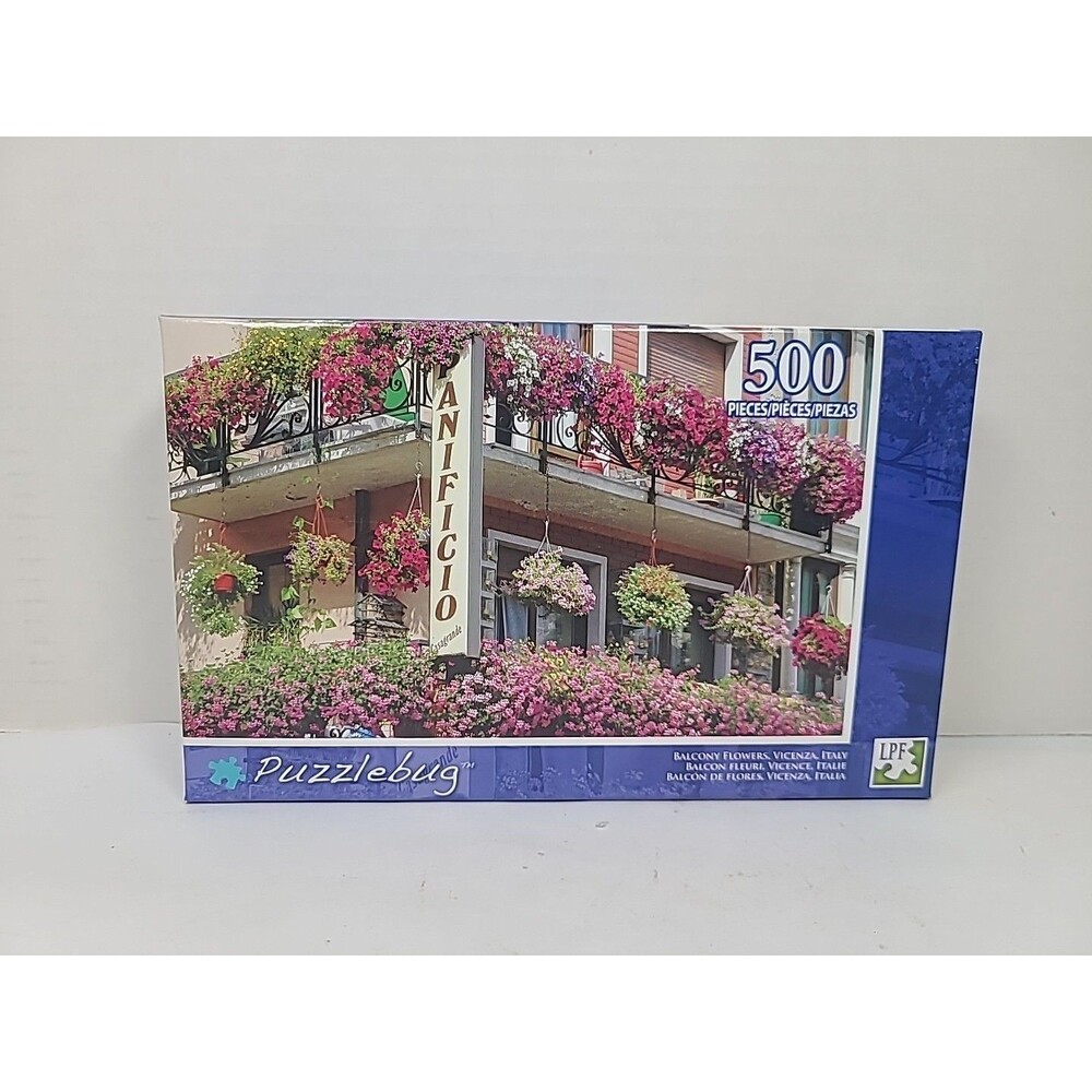 New Sealed Puzzlebug "Balcony Flowers Vicenza Italy" Puzzle - 500 Piece